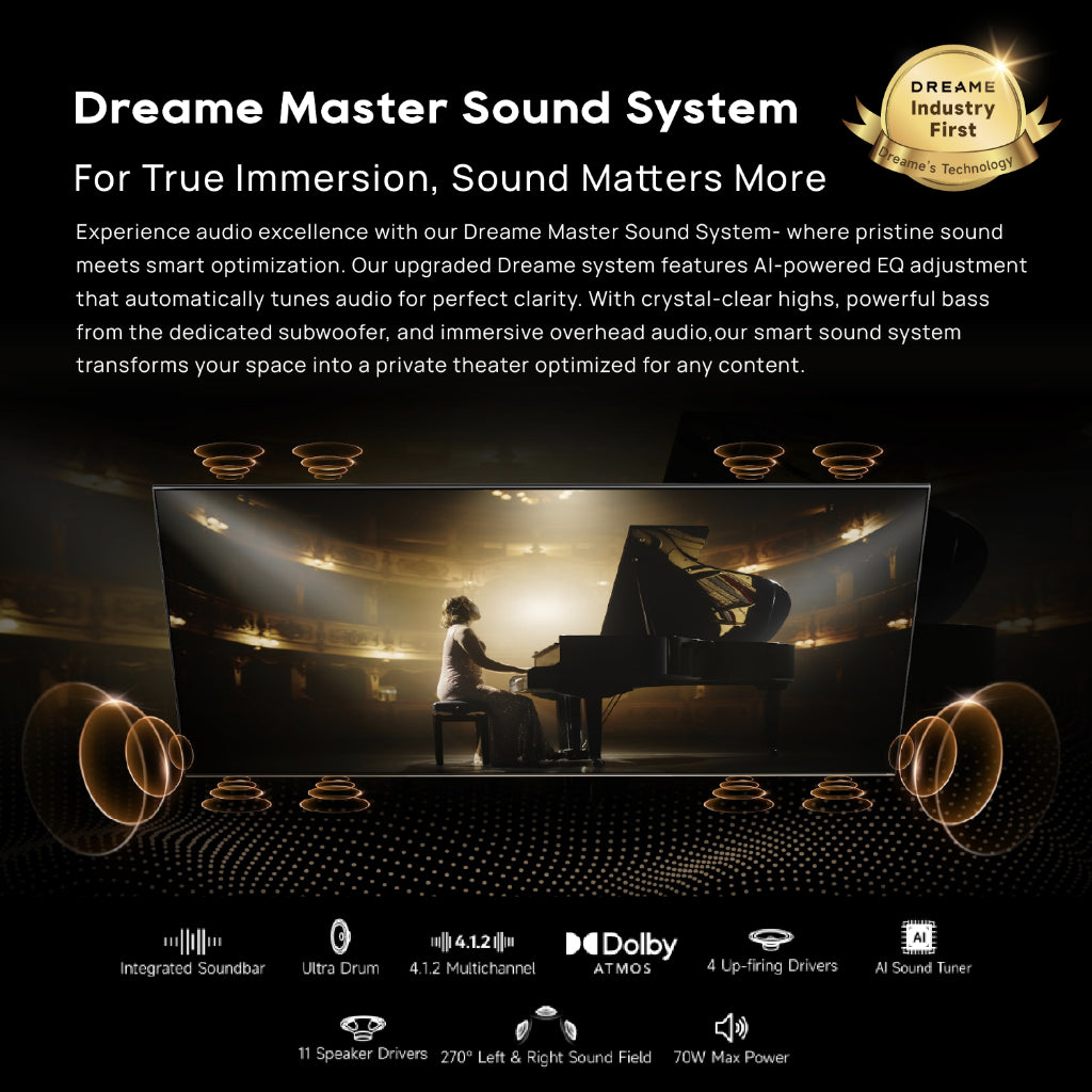 Dreame S100 65" 4K QLED Mini LED Smart TV