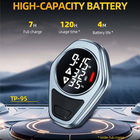 Motorcycle TPMS tire pressure monitor with LCD and battery life indicator