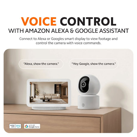 Indoor security camera voice control with Alexa and Google Assistant support
