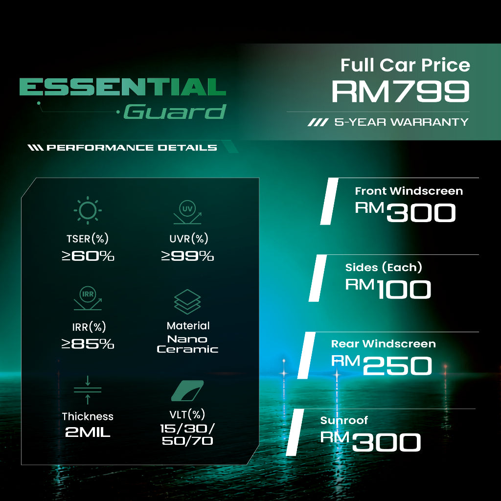 70mai Nano Ceramic Window Tint Essential Series (Installation Deposit)