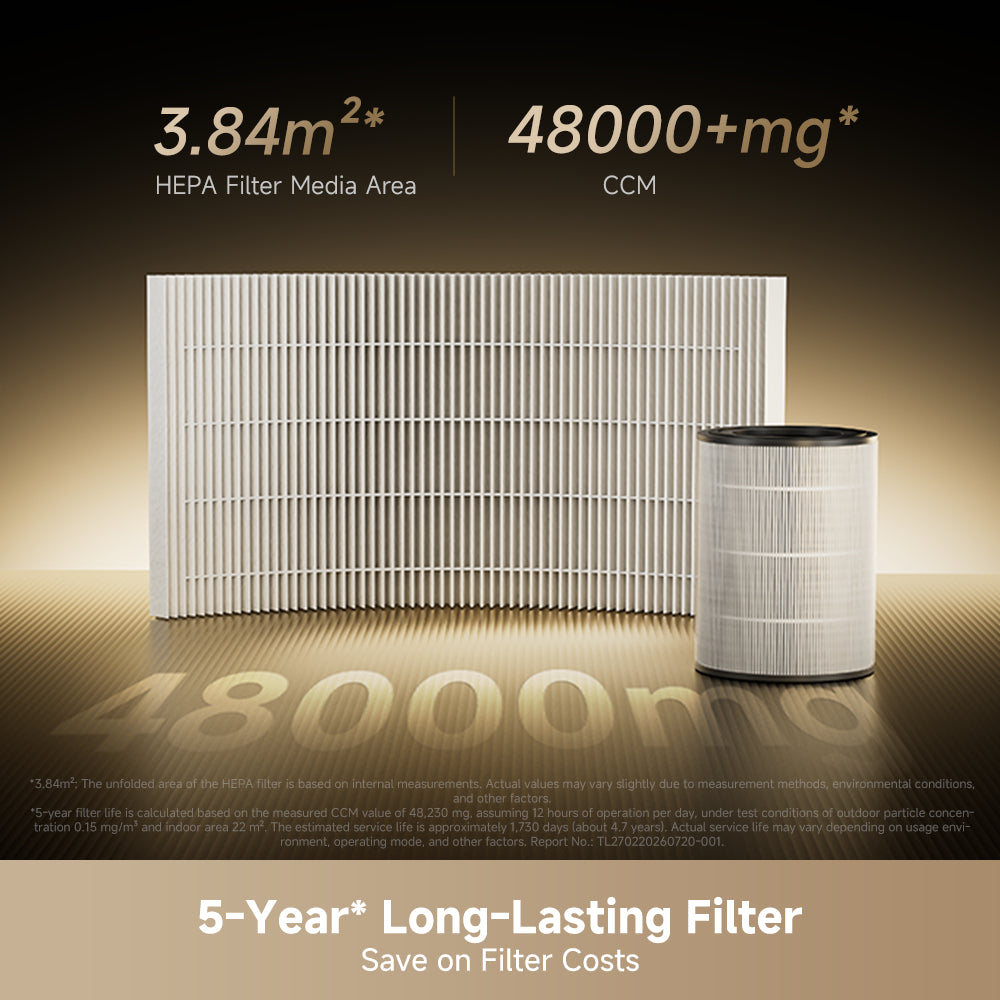 Dreame TP20 air purifier with front intake grille and internal filter cartridge