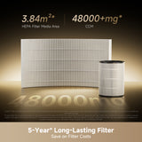 Dreame TP20 air purifier with front intake grille and internal filter cartridge