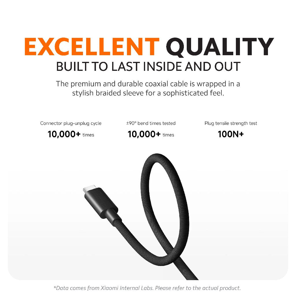 Xiaomi 6A High-Speed USB4 Braided USB-C to USB-C Cable