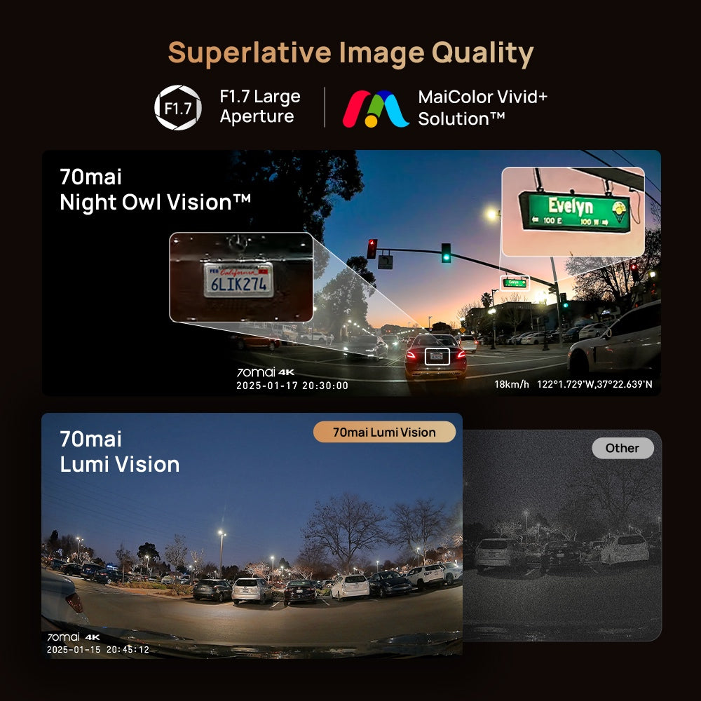70mai T800 3-Channel 4K Dash Cam
