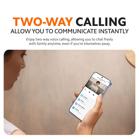 Indoor security camera two-way calling with smartphone app communication