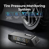 Solar TPMS tire pressure monitoring unit with digital readout, black and gray case