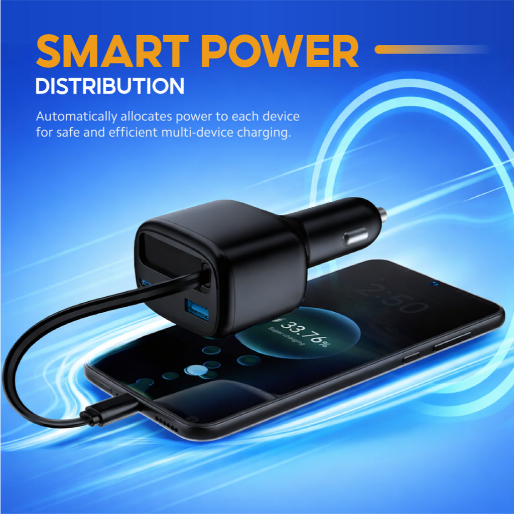 VINKO KV-1 100W Car Charger with Built-in USB-C Cable