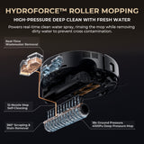 Robot vacuum roller mopping cutaway with water-spray mop system diagram
