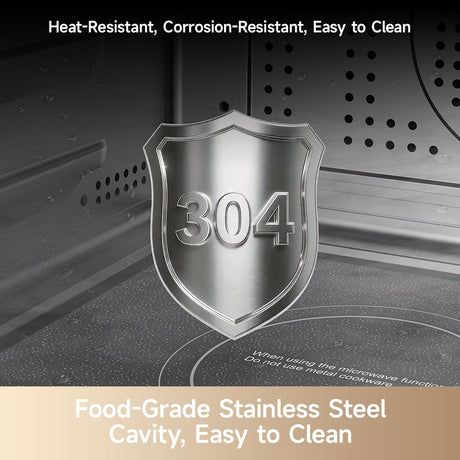 Dreame combi microwave steam oven stainless steel cavity with 304 shield marking