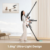 Cordless stick vacuum with floor nozzle and slim wand for handheld use