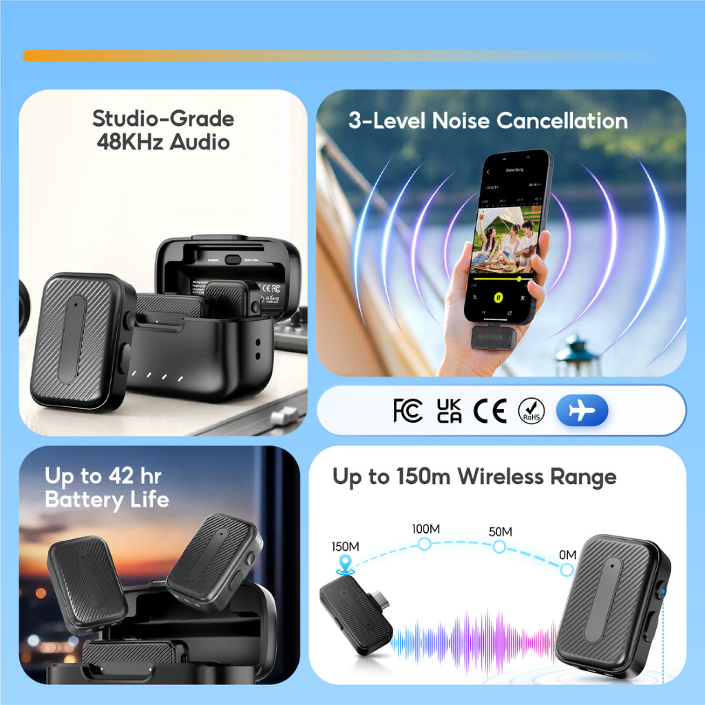 VINKO M1 Wireless Lavalier Microphone