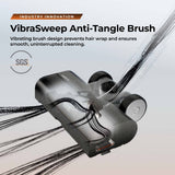VibraSweep anti-tangle floor brush head for cordless vacuum, black and clear.