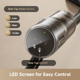 Cordless stick vacuum handle with control dial and clear dust canister