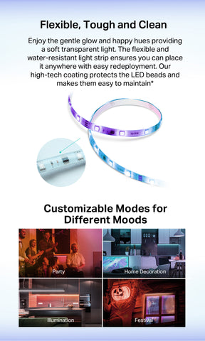 【Easy set up】TP-Link LED Smart WiFi Light Strip, RGB Million Color Lights (Voice Control )Tapo L900-5M , RGBL920