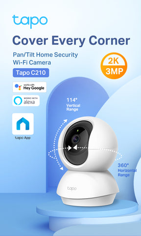 [3 years warranty] TP-Link Tapo CCTV  C210  Full HD 360 Wireless Wifi Home Security IP Camera CCTV