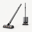 Cordless stick vacuum with floor brush and removable charging base