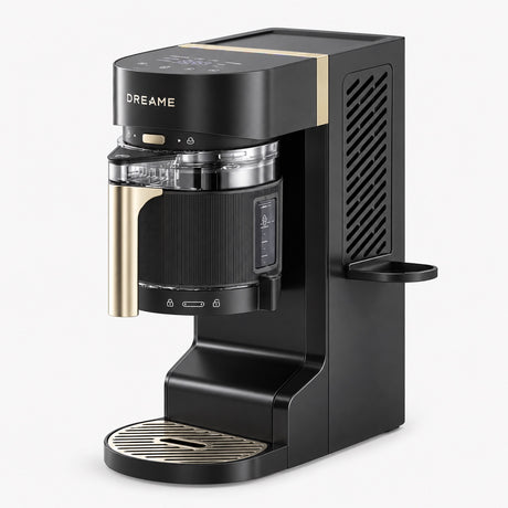 Black slush and ice cream maker with drip tray and front dispensing spout