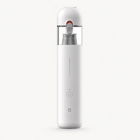Xiaomi Mijia mini vacuum cleaner, white handheld device with power button and indicator.