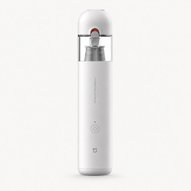 Xiaomi Mijia mini vacuum cleaner, white handheld device with power button and indicator.