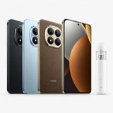 Smartphones lineup with quad rear cameras, front displays visible in multiple colors