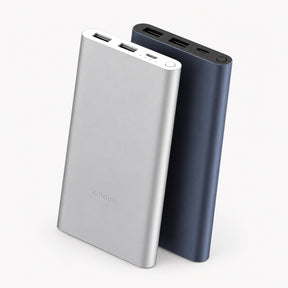 Xiaomi Mi Power Bank 3 10000mAh external battery, silver and black back-to-back
