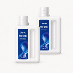 MOVA multi-surface floor cleaner 500 ml bottles with blue label, white caps