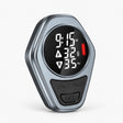 Motorcycle TPMS tire pressure monitor with LCD showing 9:18 AM and F/R pressures