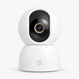 White indoor smart security camera with dome lens and rounded base