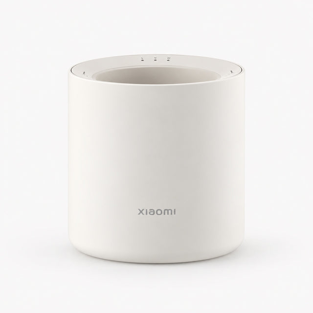 White Xiaomi smart scent diffuser with top controls, cylindrical aroma device