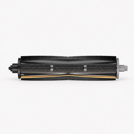 Tri-cut robot vacuum roller brush with black bristles and side comb strip