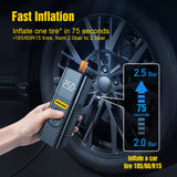 Steelmate Portable Mini Tire Inflator/Air Pump PO7 | 4 in 1 with LED Display 铁将军