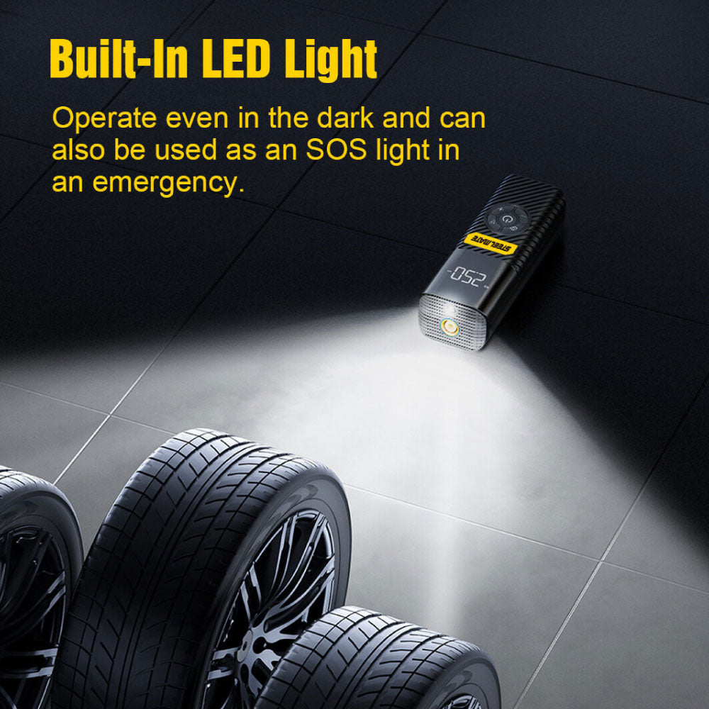 Steelmate Portable Mini Tire Inflator/Air Pump PO7 | 4 in 1 with LED Display 铁将军