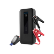 Black 70mai jump starter unit with blue LED screen and red/black battery clamps