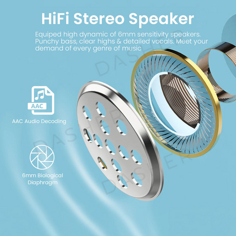 Speaker driver detail with metal diaphragm for wireless earbuds