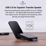 Archer T4U AC1300 Wi‑Fi USB adapter with USB 3.0 port, black