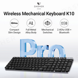 Miiiw K10 wireless mechanical keyboard, compact slim black keyboard layout