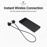 Black wired earbuds next to a smartphone