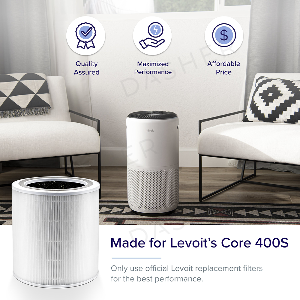 White pleated cylindrical air purifier replacement filter