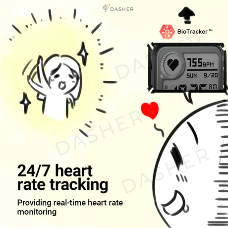 Black Amazfit NEO smartwatch with digital display showing heart-rate reading