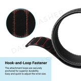22mm Nylon-Uhrarmband, schwarz mit roten Streifen an der Kante