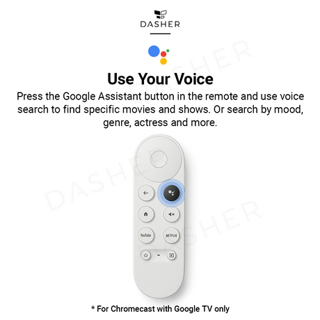 Fernbedienung mit Google Assistant-Taste für Chromecast mit Google TV, Ansicht nah