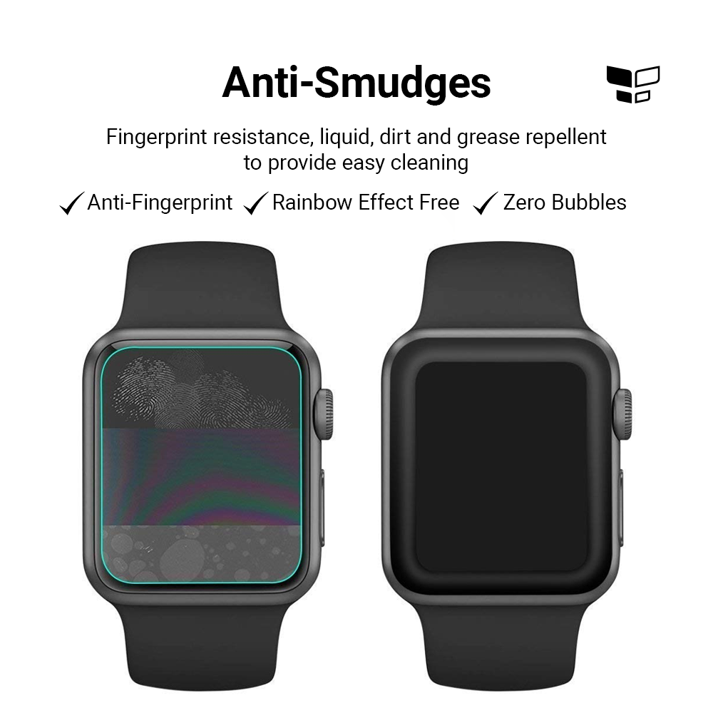 Smartwatch screen protector with anti-smudge, fingerprint-resistant coating