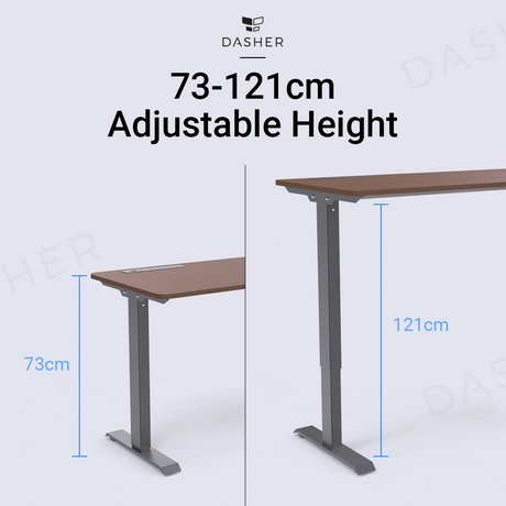 Smart lifting desk height range 73–121 cm with standing frame