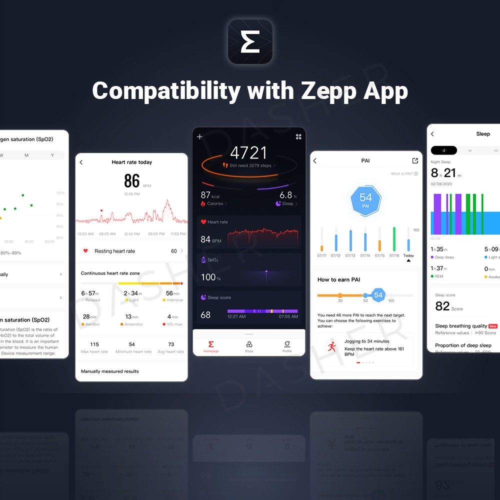 GTS 2E Zepp app compatibility screens