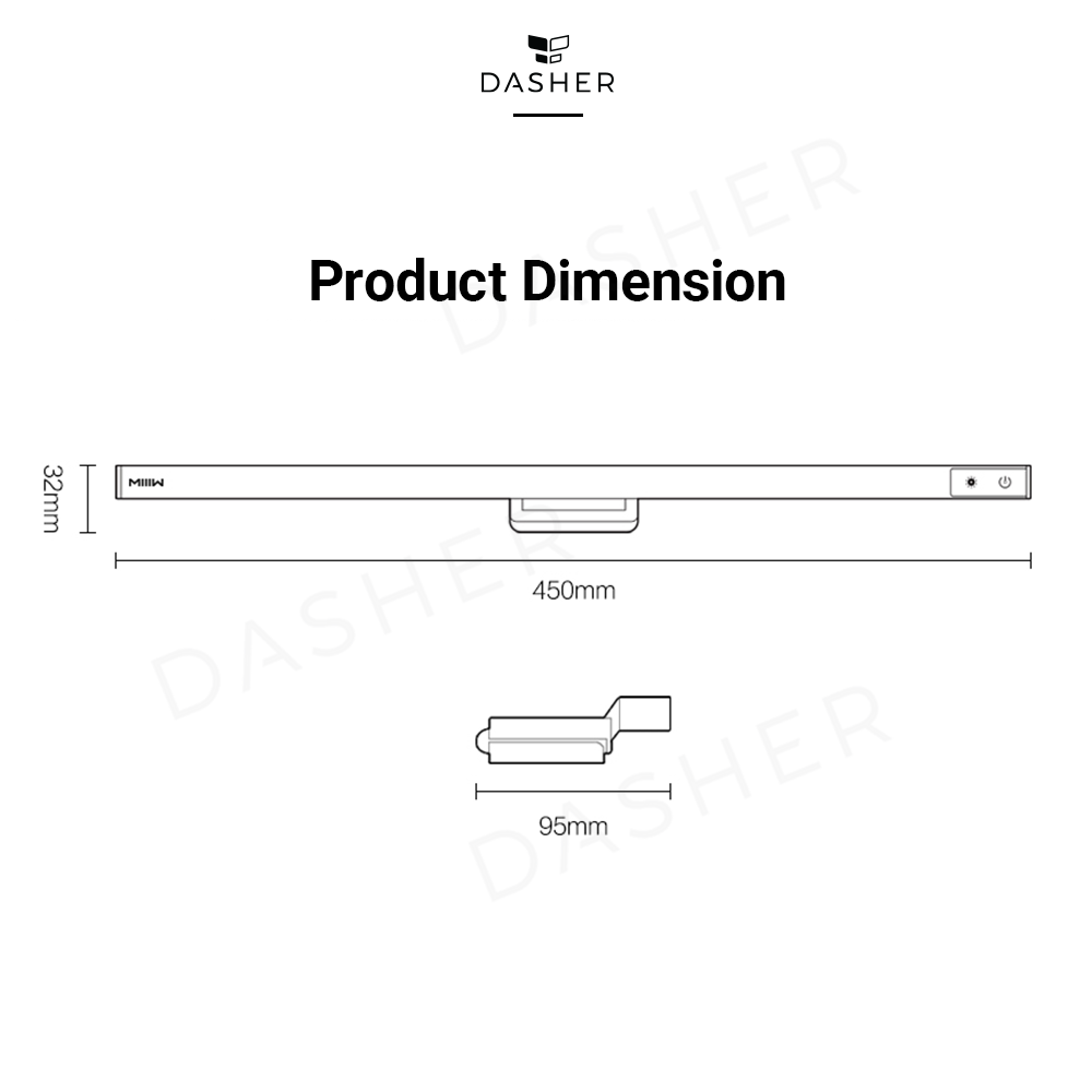 Adjustable monitor light bar clip showing wide angle support for mounting