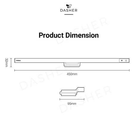 Adjustable monitor light bar clip showing wide angle support for mounting