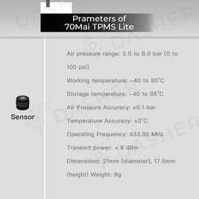 70mai TPMS Lite Tire Pressure Sensor