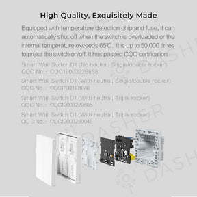 Aqara Wall Switch D1 3 Key- Zigbee (With Neutral)