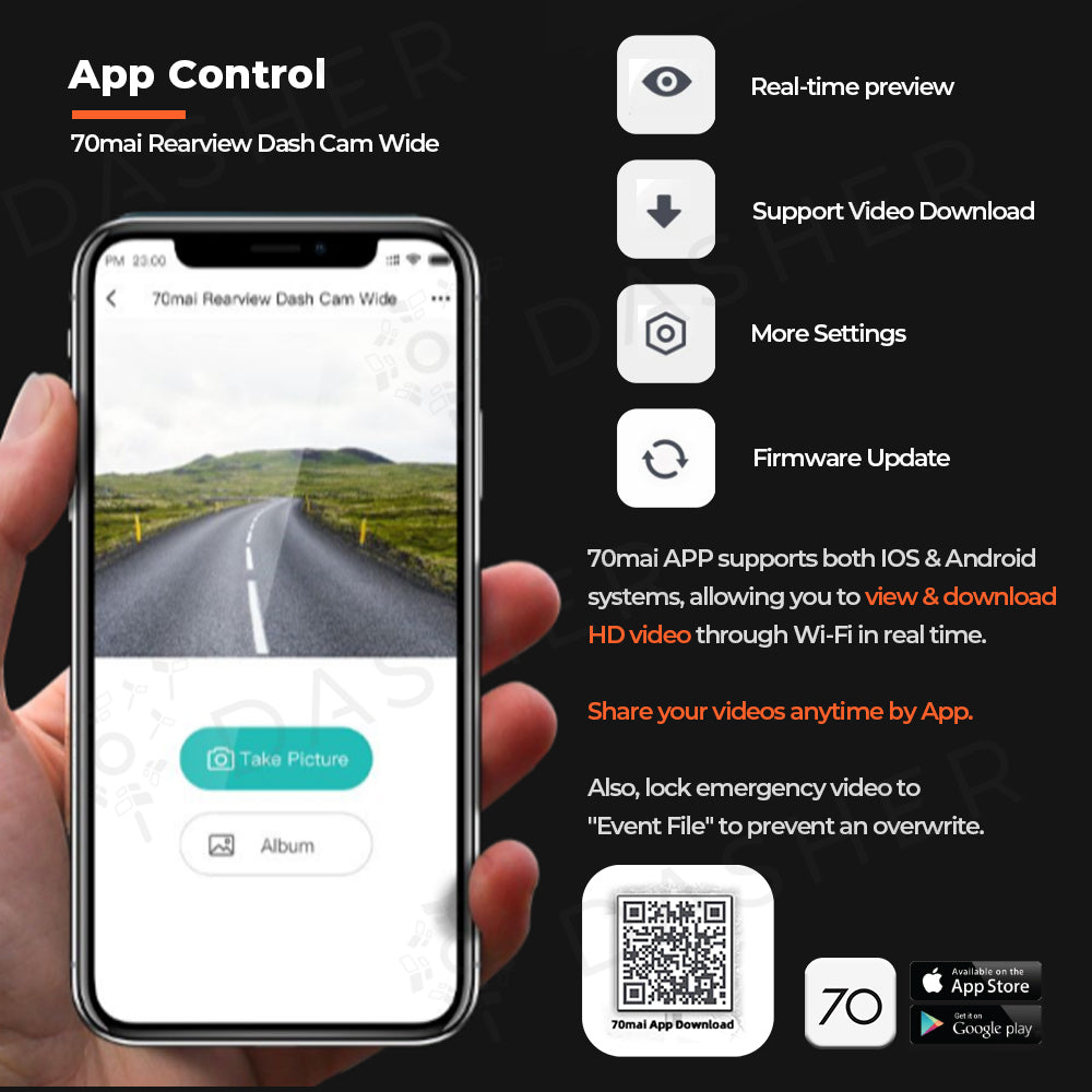 70mai Rearview Dash Cam Wide D07