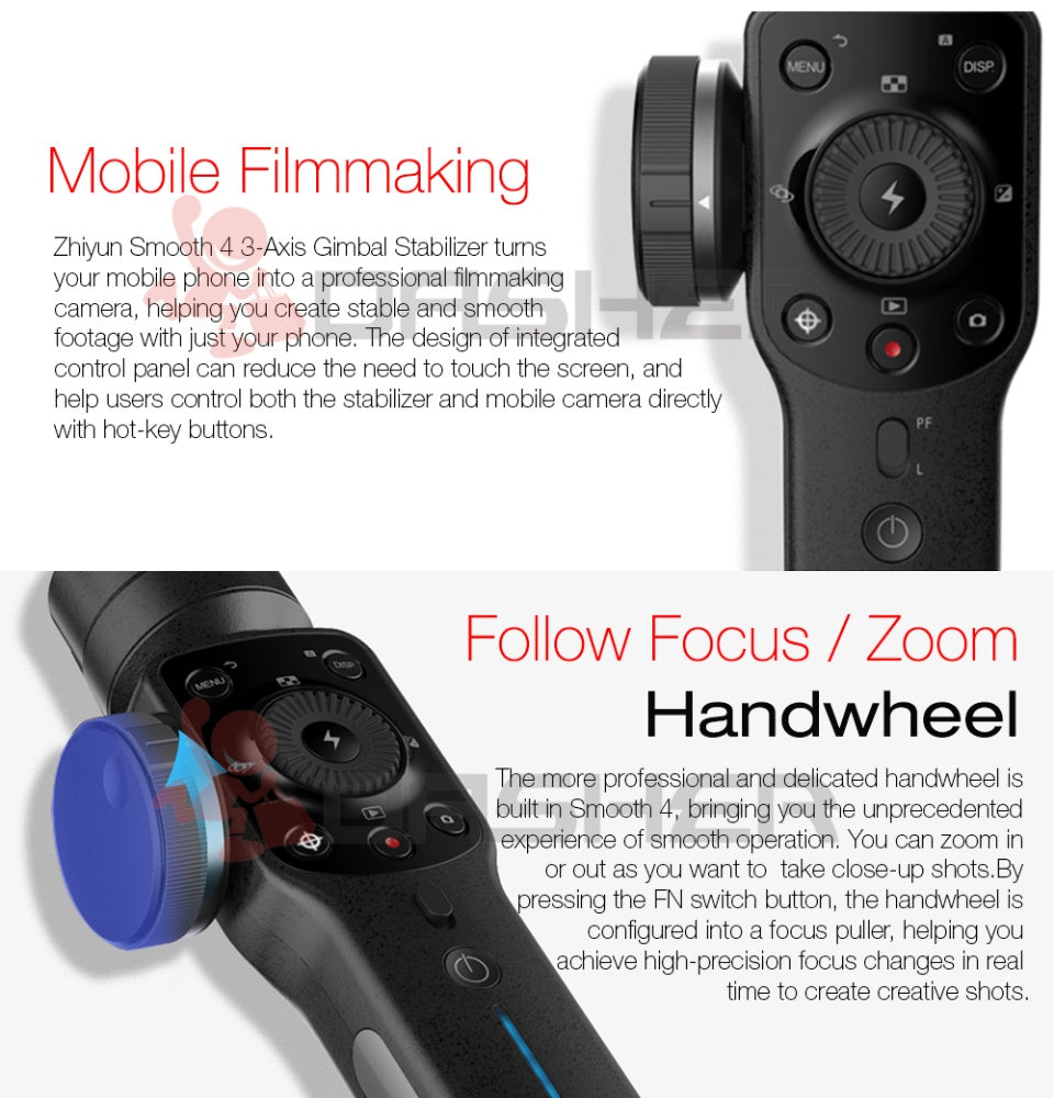 Zhiyun Smooth 4 Gimbal Stabilizer - Vlog Video Maker